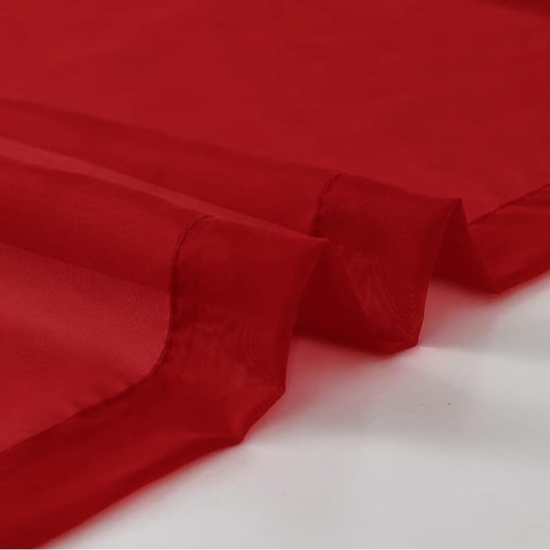 SpaceDresser - Cortinas transparentes de 4 paneles rojas de 208