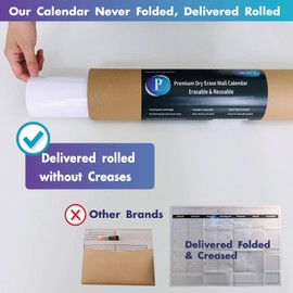 Party Funny Jumbo Dry Erase Yearly Whiteboard Wall Calendar, 55" x 63", Huge 12 Month Lam...