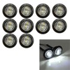 Ricoy 3/4" Round White LED Front Rear Side Marker Indicators