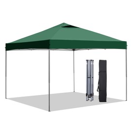 GDY 10'x10' Pop Up Canopy Tent, Portable Gazebo, Easy Up Outdoor Canopy for Events, Parties, Camping, Green.