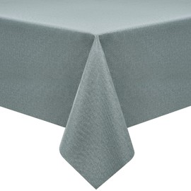 WenYa PVC Table Cloth Wipe Clean Tablecloth Wipeable Plastic Tablecloths, Rectangular Waterproof Table Cover Protector for Picnic Party Outdoor Indoor - Grey Green, 71x54in/180x137cm
