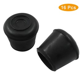 BokWin 16 Pcs Chair Leg Caps 3/4 Inch Rubber End Caps Non-Slip Chair Leg Tips Caps Round Furniture Leg Floor Protectors for Chair Desk Table(Black)