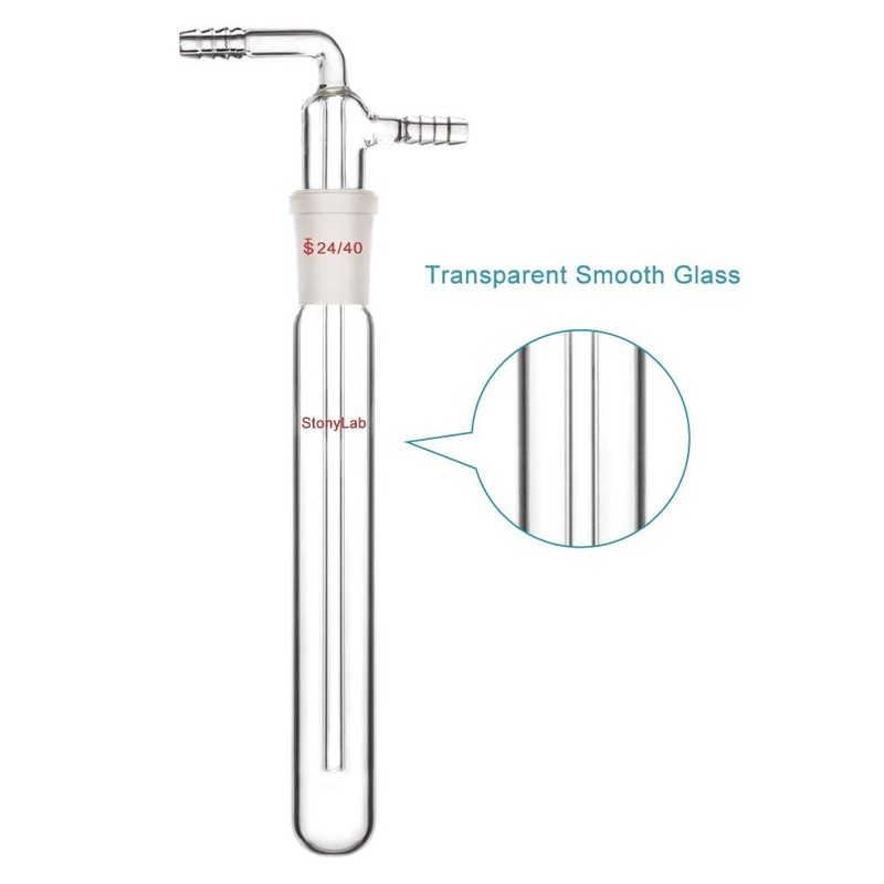 stonylab Glass Vacuum Cold Trap Bubbler with 10mm Serrated Hose,