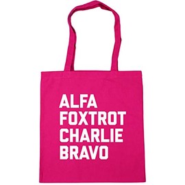 Hippowarehouse Alfa Foxtrot Charlie Bravo Tote Shopping Gym Beach Bag 42cm x38cm, 10 litres