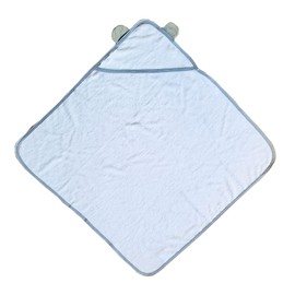 Nozone White Hooded Baby Towel with Grey Ears for Bathtime Fun