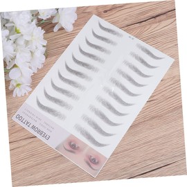 FOMIYES 2pcs Imitation Eyebrow Transfer Stickers Temporary Eyebrow Stencil for Men Women Easy to Apply Natural Look No Damage Type Black