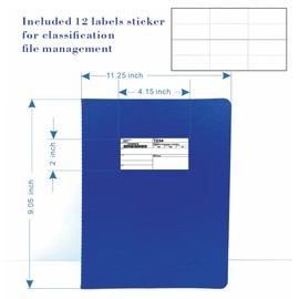 ESKEAR Fiberboard Binder, 8.5 Inch Centers, 3 Inch Capacity, Letter Size, for Pressboard Report Cover,12 per Box (Blue)