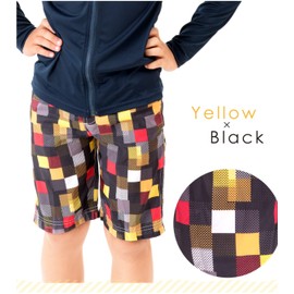 Smile Marquetto Surf Pants, Saltwater Pants, Sea Pans, Swimwear, Boys, Kids, Kids, Boys (Yellow-X Black) (Purple X Black), yellow - X black