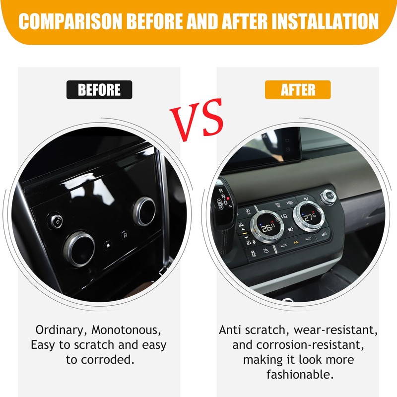 Bekantogy 3PCS Car Air Conditioner Switch Button Knob Cover Compatible