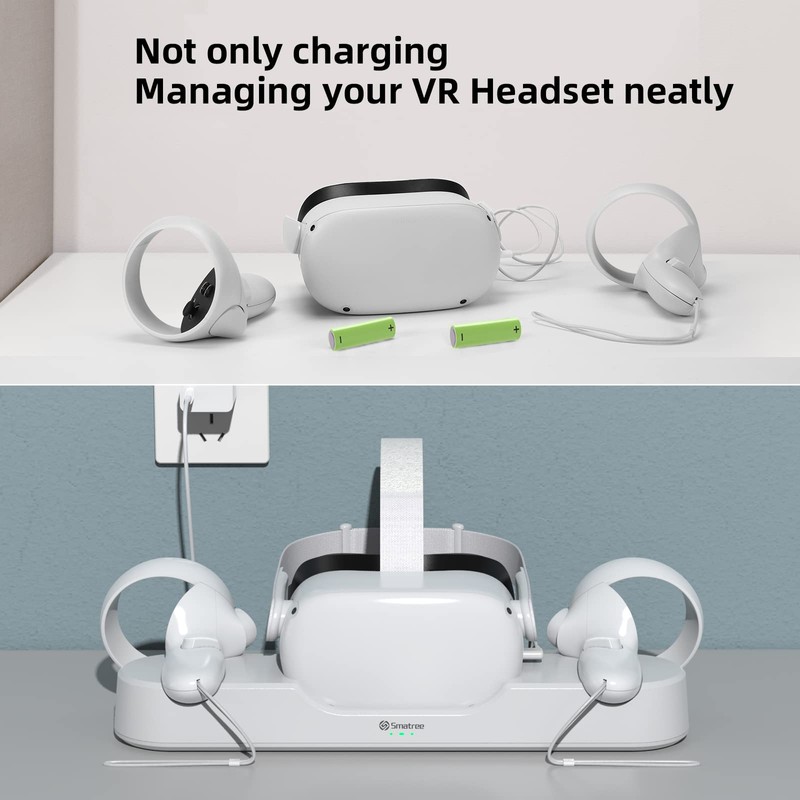 Smatree Charging Dock Compatible for Quest 2, VR Controller and
