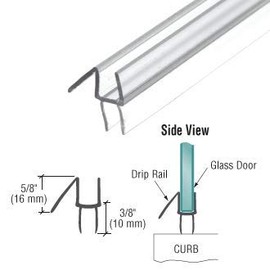 CRL Co-Extruded Clear Bottom Wipe with Drip Rail for 5/16" Glass - 95 in long