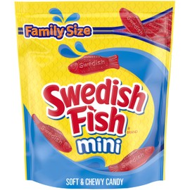 SWEDISH FISH Mini Soft & Chewy Gummy Candy, Family Size, Bulk Candy, 1.8 lb