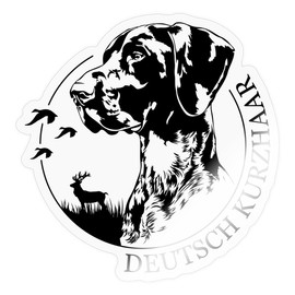 Spreadshirt German Shorthaired Hunting Dogs Portrait Dog Sticker, Max. 10 x 10 cm, 10 x 10 cm, Transparent Glossy