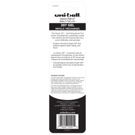 uni-ball Signo 207 Gel Pen Refill Ink, .5mm, Black, 2/Pkg.