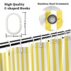 Yellow and White Stripd Shower Curtains for Bathroom Vertical Line