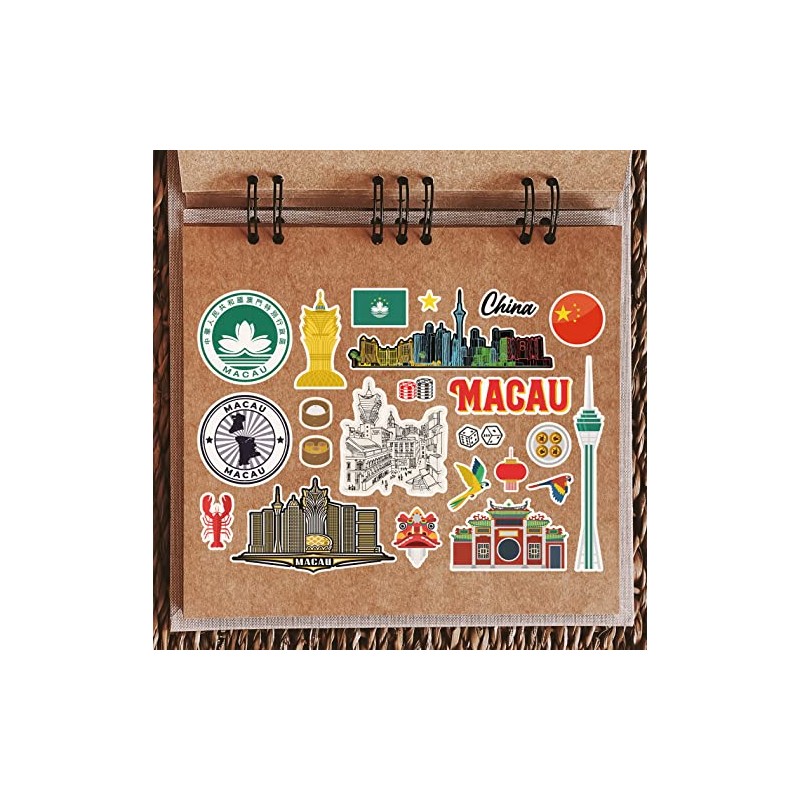 A5 Sticker Sheet Macau Landmarks Vinyl Stickers - China Chinese