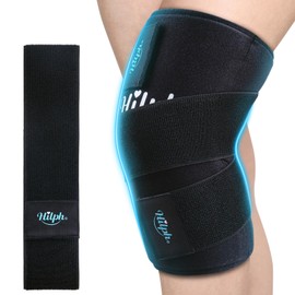 Hilph Knee Ice Pack Wrap Compression Sleeve for Super Snug Fit, Reusable Flexible Gel Hot Cold Packs 360 Coverage for Knee, Elbow, Ankle, Wrist, Meniscus, ACL, MCL, Recovery after knee replacement