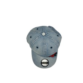 Denim Flor M-aga Cap - Puerto Rico Embroidered Hat - Adjustable Snapback Baseball Cap