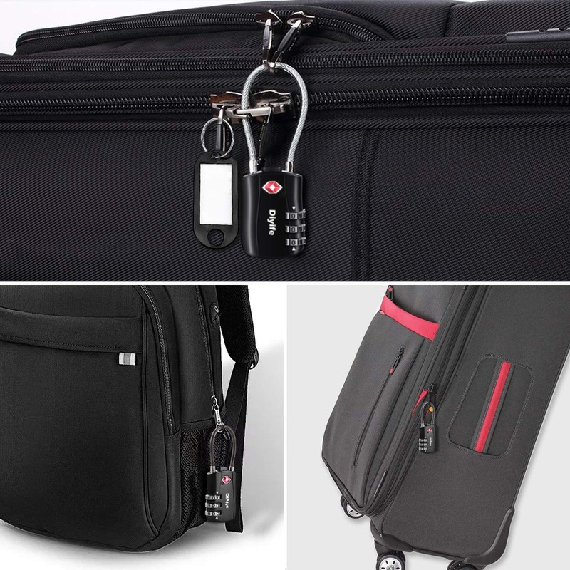 TSA Luggage Locks, [Pack of 3] Diyife 3-Digit Security Lock,