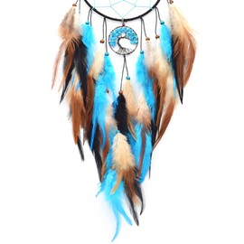 Urdeoms Blue Dream Catcher Wall Decor Turquoise Tree of Life Dreamcatchers for Boys Girls Bedroom 20" Length(NO.33)