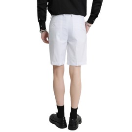 Men's Flat Front Pleat Dress Shorts for Golf, Casual and Formal Wear 9" Inseam White 30