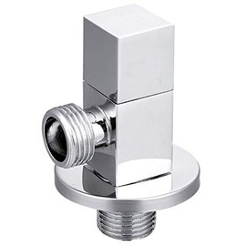1/2" x 1/2" Inch BSP Angled Ceramic Head Valve Chromed Square Shaped Tap Connector