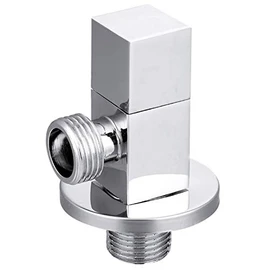 1/2" x 1/2" Inch BSP Angled Ceramic Head Valve Chromed Square Shaped Tap Connector