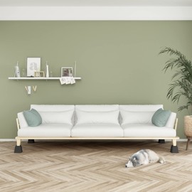 Ahasolid Bed Risers 5 Inch Heavy Duty, Furniture Risers for Bed Frame, Couch, Desk, Chair, Lifts Up to 3,500 lb, Set of 8, Black