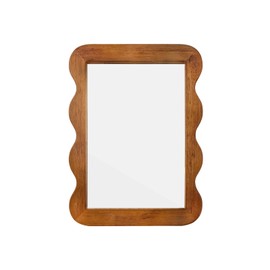Wooden Mirror 16 X 12in Frame Walnut Brown Wood Rustic Wall Mirror
