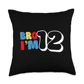 Bro I'm 12 Year Old Bruh It's My 12th Birthday Kids Boy Gum Throw Pillow