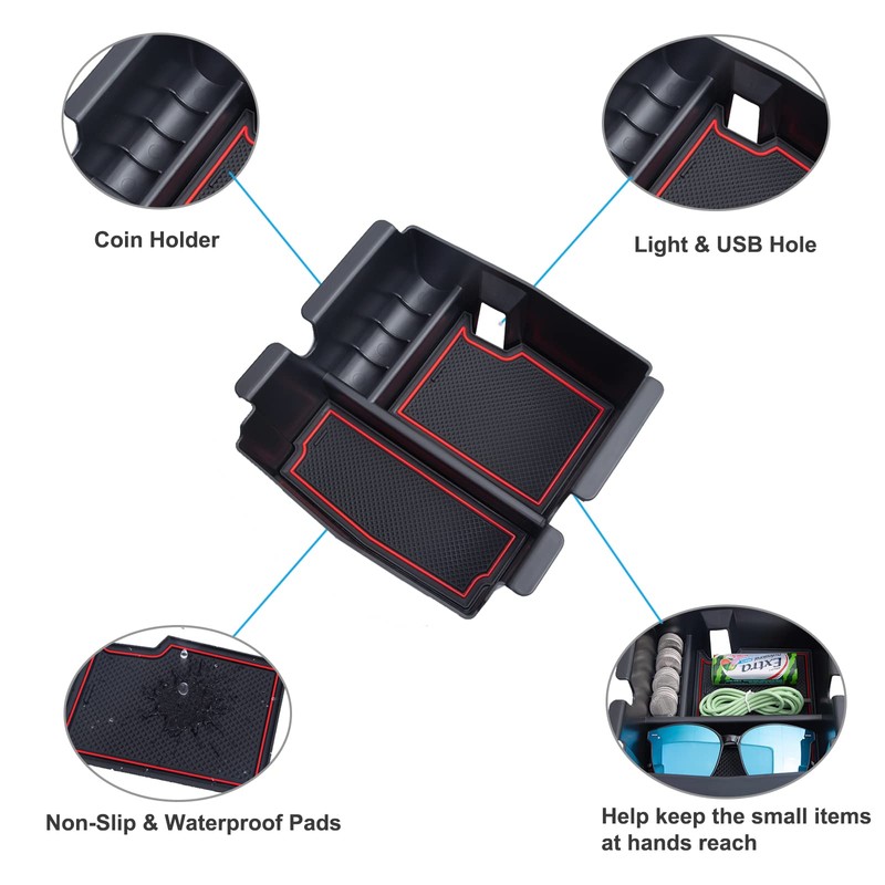 PIMCAR Center Console Organizer for Jeep Wrangler JL/JLU (2018-2025) &