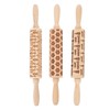 3Pcs Wooden Embossed Rolling Pin Cute Christmas Pattern Engraved Embossing