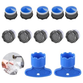 WUBAYI Wasserhahn-Luftsprudler M18.2 – Wasserhahn-Belüfter-Set mit 2 Schraubenschlüsseln, Universal-Küchenhahn-Filterdüse, wassersparender Ersatz-Belüfter für Bad und Waschbecken, 10 Stück