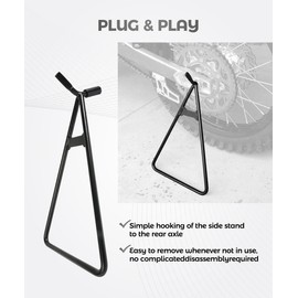 UNLRAE Dirt Bike Stand,Car Accessories Heavy-Duty Steel Motorcycle Triangle Stand,Universal Black Motorcycle Kickstand Rear Side Wheel Holder,Suitable for Supermoto Motocross Enduro Pit Bike