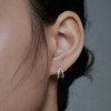 [D.Silver] Silver 925 twin line one-touch earrings silver / [D.Silver]