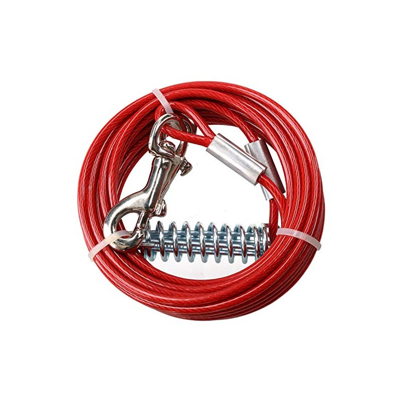 20FT/ 6M Weather Resistant Strong Secure Pet Dog Tie-Out Cable