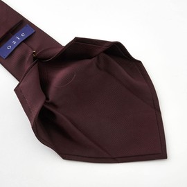 Ojie Men's Necktie, 100% Silk, Solid, Seven Fold, Business, Formal, Stylish, Made in Japan, 001: Burgundy (woven pattern)