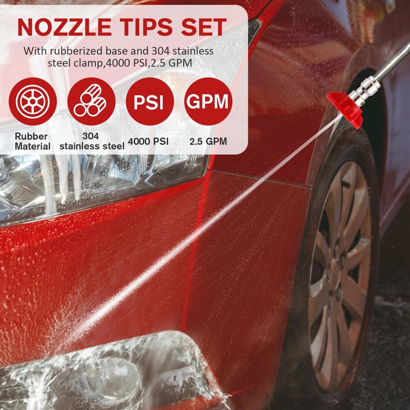 MorningRo 10 Pcs Pressure Washer Nozzle Tips 1/4 Inch Quick