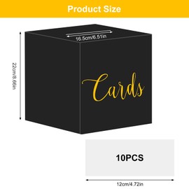 ZMDMAH Kartenbox Hochzeit Geschenkbox Geldbox Geburtstag Geschenkbox Hochzeit Box mit Schlitz mit 10 Stück Grußkarten für Hochzeit Geburtstage Abschlussfeiern Jubiläum Babypartys Partydeko Schwarz