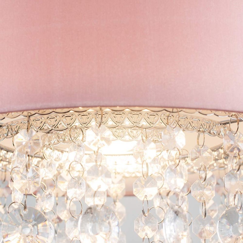 MiniSun Modern Pink Cylinder Ceiling Pendant Light Shade with Clear