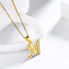 Collares Mujer Inicial Letras Baño Oro 18k Zirconias Color M