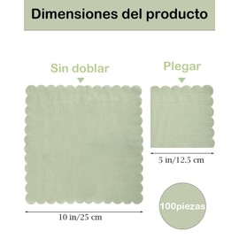 Servilletas de Papel Decoradas, 100 Unidades 25x25 cm, Bordes Festoneados Elegantes, Para Bodas, Cumpleaños y Celebraciones, Fabricadas en Pulpa de Madera Pura