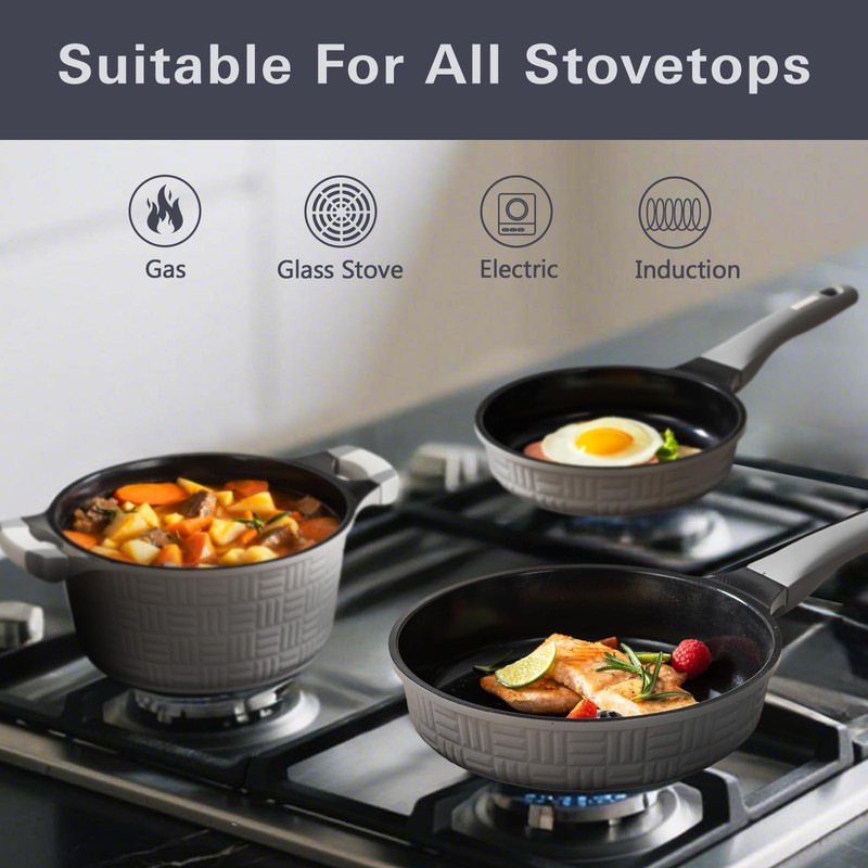 UCCLIFE 22-PCS Pots and Pans Set Non Stick, Induction Cookware
