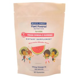 Wiley's Finest- “Gomitas Veganas Omega3 para Niños Azúcar Natural Vegetarianas DHA, ALA y SDA Sin Gluten Sandía
