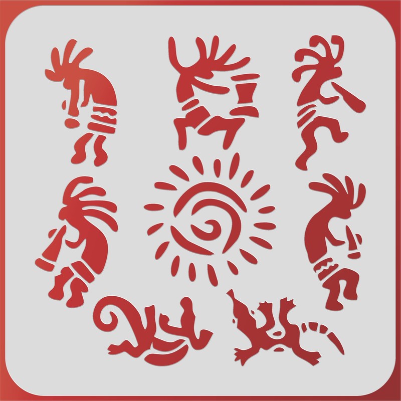 Kokopelli Wall Art Stencil, 16.5 x 16.5 cm (M) -