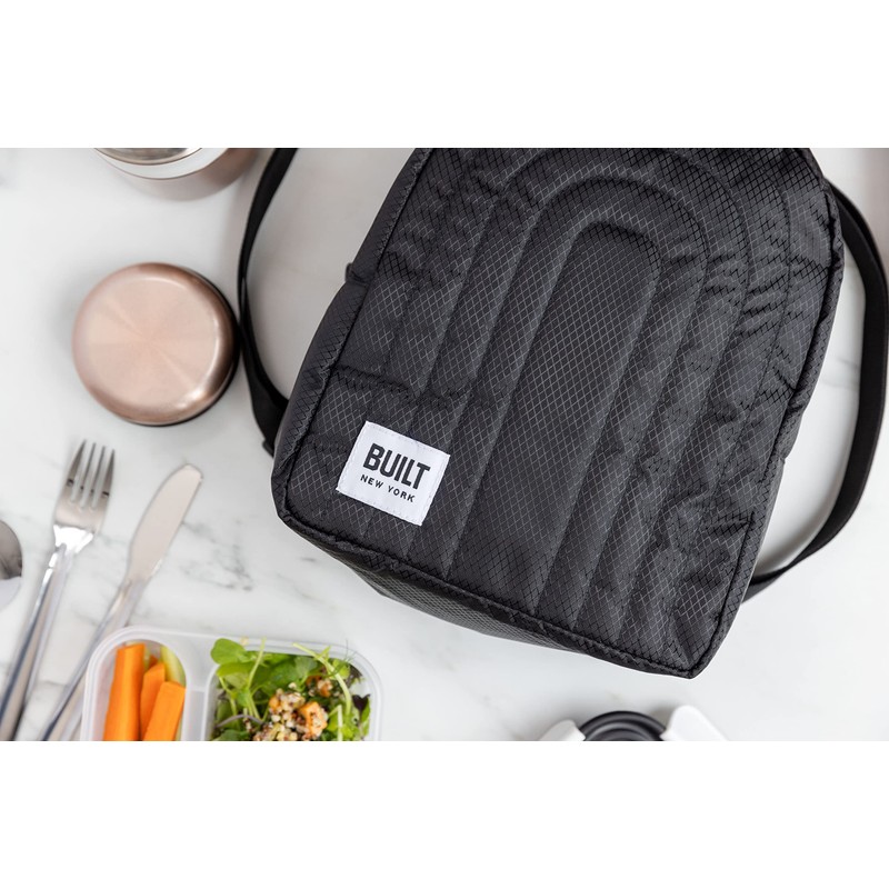 BUILT BLTLNCHBPKPBLK Puffer Rucksack Cool Bag, Plastic, 10 liters