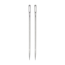 HARFINGTON 2pcs 4 Inch Upholstery Needles Large Eye Stitching Needles Stainless Steel Straight Hand Sewing Needles for Home Hand Sewing Leather Tapestry Embroidery Tufting Webbing Carpet