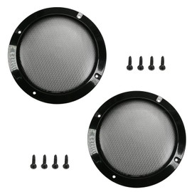 Fielect 2Pcs 5" Speaker Grill Cover Mesh Decorative Circle Subwoofer Grill Guard Protector Cover Audio Accessories Black Metal Trim with 8 Screws
