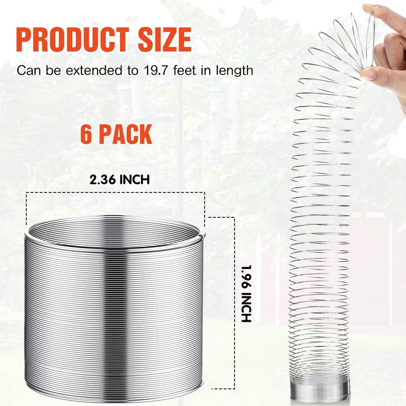 Qualirey 6 Pcs Metal Squirrel Baffle Squirrel Proof Spring for