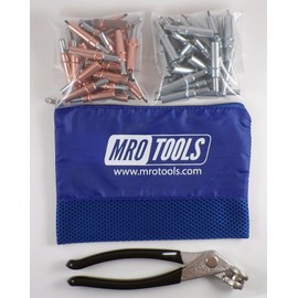 25 1/8 & 25 3/32 Cleco Fasteners + Cleco Pliers w/Mesh Carry Bag (K4S50-3)